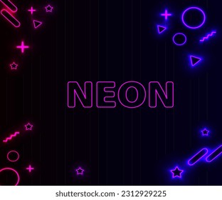 In shape, vector neon geometry