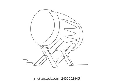 Its shape is very simple: a piece of hollow wood. Mosque drum one-line drawing