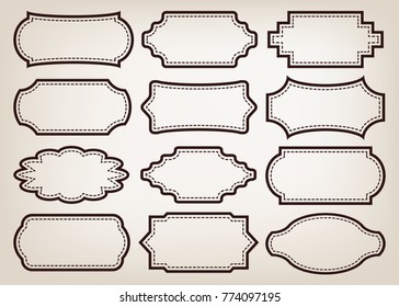 Shape Vintage Frame Set On Retro Stock Vector (Royalty Free) 774097195 ...