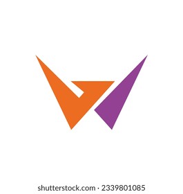  Shape w initial logo vector image