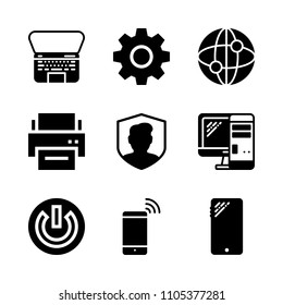 shape, web, occupation and settings icons in Web vector set. Graphics for web and design