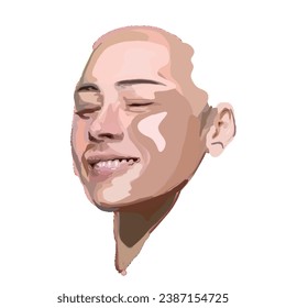 Shape a woman's face without background