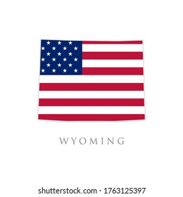 Shape of Wyoming state map with American flag. vector illustration. can use for united states of America indepenence day, nationalism, and patriotism illustration. USA flag design