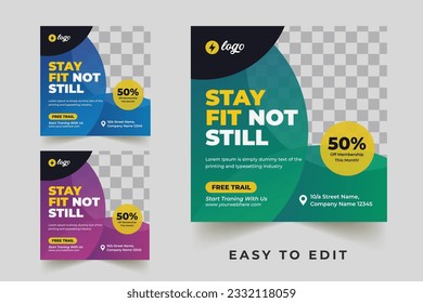 Shape your body square flyer or Instagram social media post template
