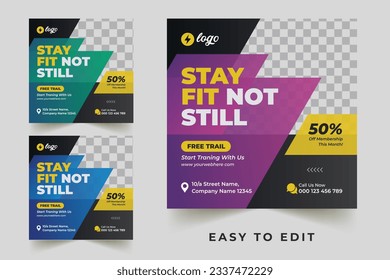 Shape your body square flyer or social media post template