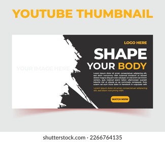 shape your body youtube thumbnail vector,school admission banner vector design or other site