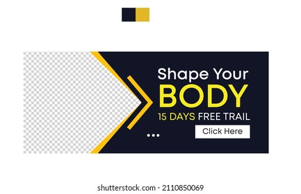Shape Your Boody cover design with dark blue and orange color template