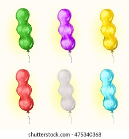 shaped balloons set. pencil drawing