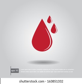 shaped blood drop vector icon