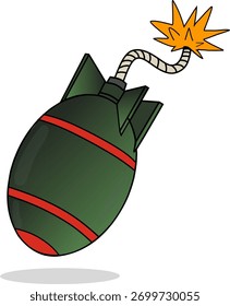 Ilustração do vetor da bomba em forma no fundo branco