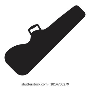 A Shaped Electric Guitar Case Silhouette On A White Background