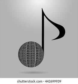 Shaped letters vector. Text wrap effect. Heart created with envelope distort feature.