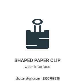Shaped paper clip vector icon on white background. Flat vector shaped paper clip icon symbol sign from modern user interface collection for mobile concept and web apps design.