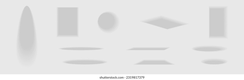 Shaped Shadow Effects and Shades Falling from Objects on Floor Vector Set