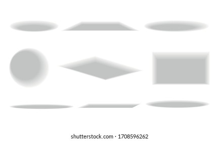 Shaped Shadows Isolated on White Background Vector Set