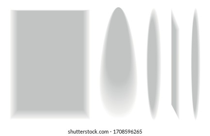 Shaped Shadows Isolated on White Background Vector Set