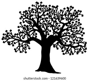 Shaped silhouette of tree - vector illustration.