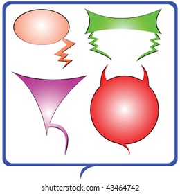 shaped text bubbles, abstract drawing; vector art illustration