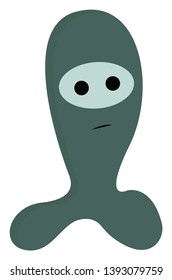 A shapeless monster in grey color without hands vector color drawing or illustration