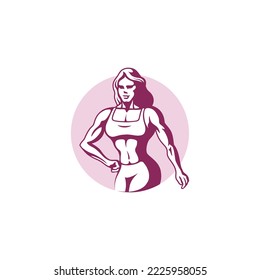 SHAPELY icon can be used for creating logos for businesses like Bodybuilding Competitions Team, Women's Gym, CrossFit, Supplements Brand, Aerobic and Fitness Coaching.