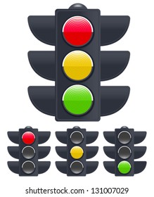 Shapely Traffic Lamps isolated vector