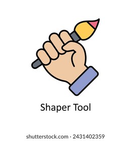 Ilustración de diseño de icono de contorno relleno vectorial Shaper Tool. Símbolo de diseño gráfico sobre fondo blanco EPS 10 Archivo