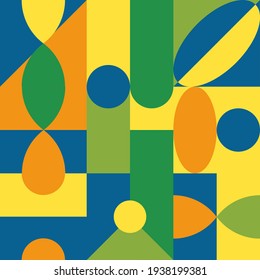 Formas Resumen de fondo con tema de color de pájaro de paraíso. Ideal para el fondo, plantilla, banner, portada de libros, diseño web, tapicería, decoración de paredes y adornos