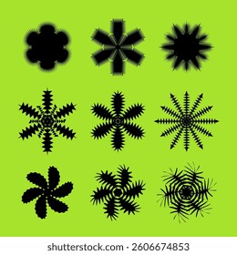 Shapes abstract geometric bold star flower spin element