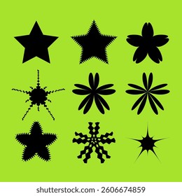 Shapes abstract geometric bold star flower spin element