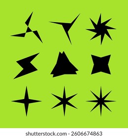 Shapes abstract geometric bold star flower spin element