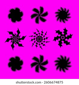 Shapes abstract geometric bold star flower spin element