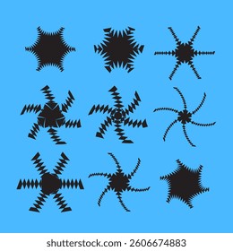 Shapes abstract geometric bold star flower spin element