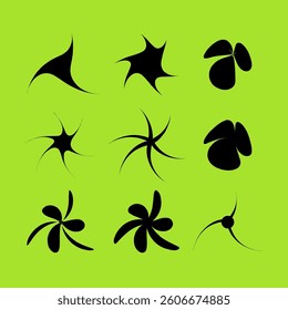 Shapes abstract geometric bold star flower spin element