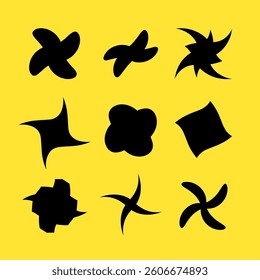 Shapes abstract geometric bold star flower spin element