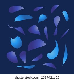 Shapes abstract gradient blue curve