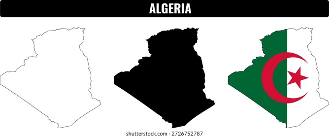 Algerische Formen mit Umrissen, Volltonform und Flaggendesign
