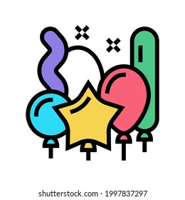 shapes balloons color icon vector. shapes balloons sign. isolated symbol illustration