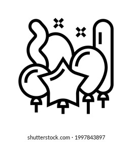 shapes balloons line icon vector. shapes balloons sign. isolated contour symbol black illustration