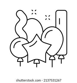 shapes balloons line icon vector. shapes balloons sign. isolated contour symbol black illustration