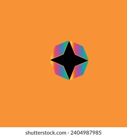 formas en negro y colores diferentes