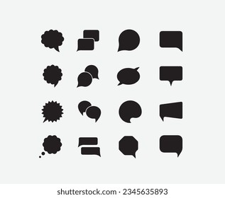 shapes black icon template for speech bubble