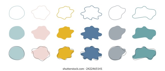 Shapes. Blob Shape. Colorful Shape. Liquid organic Shapes. Irregular liquid, Blob shape. Vector illustration