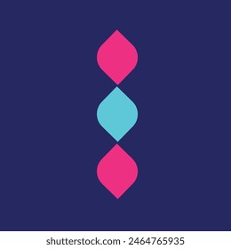 Shapes in blue and pink colors