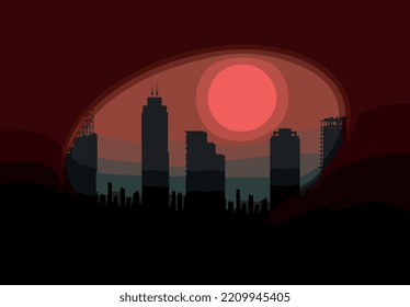 Shapes of city building vector