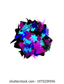 Shapes cluster element or background. Vector. Abstract design.