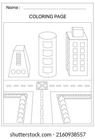 Shapes Coloring Page For Kids Activity Printable Editable