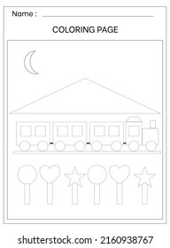 Shapes Coloring Page Printable Editable For Kids Activity 