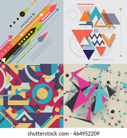 Shapes Compositions, Abstract Images collection,. Vector Illustrations.