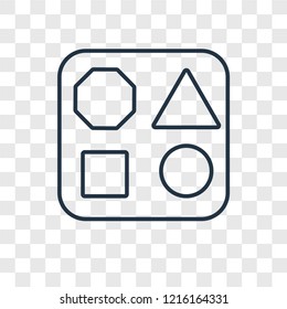 Shapes concept vector linear icon isolated on transparent background, Shapes concept transparency concept in outline style