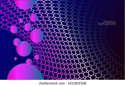 Shapes created with dots in the space. Creative neon colors. Modern abstract background.